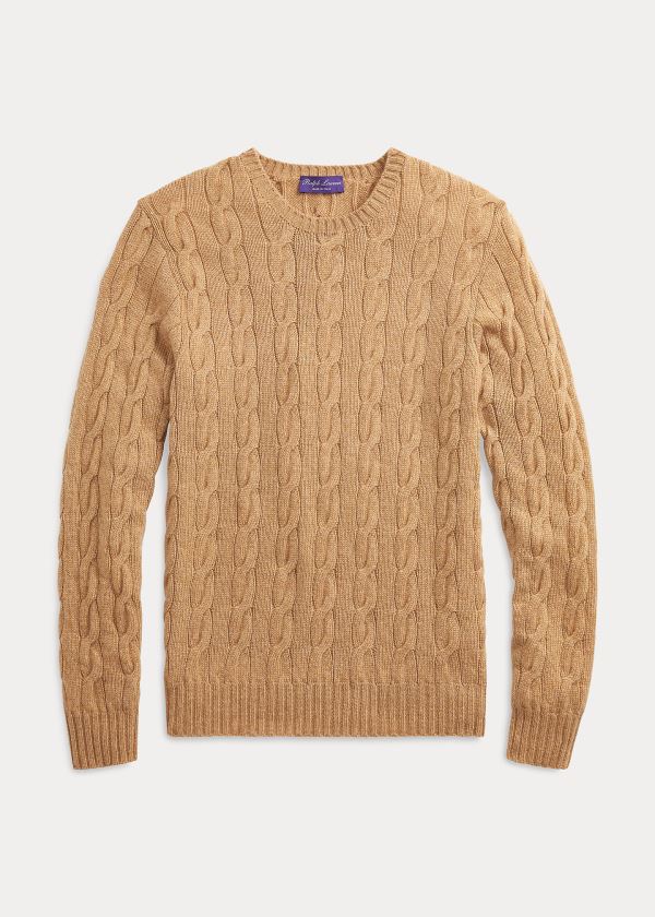 Ralph Lauren Cable-Knit Cashmere Striktrøje Herre Danmark (AIYVH0452)